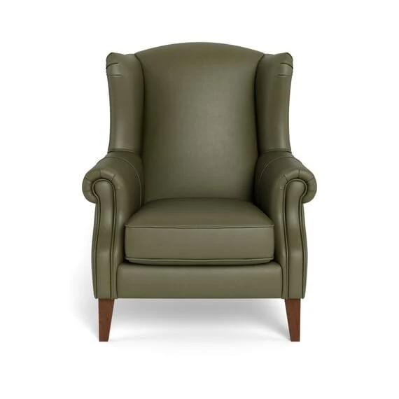 Classic Wing Leather Occasional Armchair Olive by Freedom