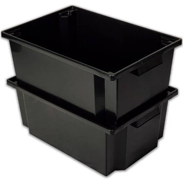 6 x Large Heavy Duty Stackable Plastic Storage Tubs 60L | Crates Containers Box - AfterPay & zipPay Available