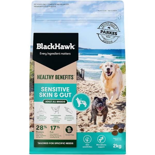 Black Hawk Dog Food Healthy Benefits Sensitive Skin and Gut 2kg