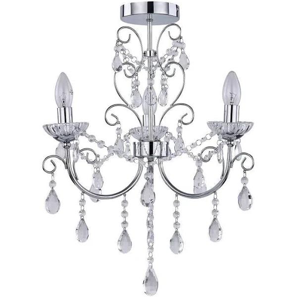 Walker Modern Classic 3-Light Hanging Chandelier Lamp Light Chrome Small