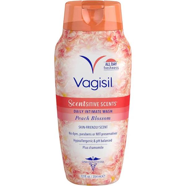 Vagisil Scentsitive Scents Daily Intimate Feminine Vaginal Wash, Peach Blossom, 12 Fluid Ounce