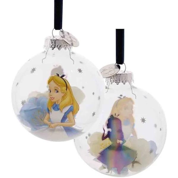 Disney 100 Christmas Glass Bauble Alice in Wonderland