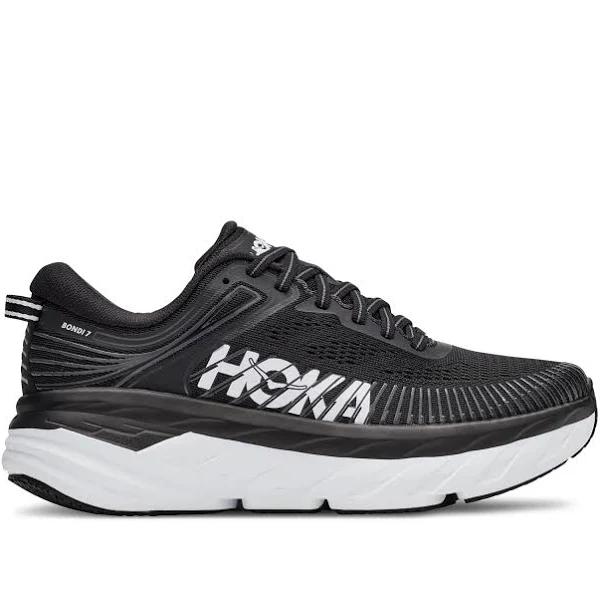 Womens Hoka One One Bondi 7/Black / White/6.5