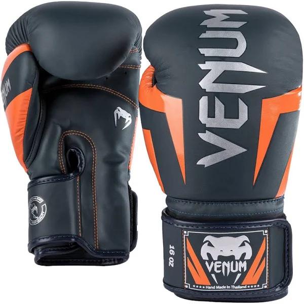 Venum Elite Boxing Gloves Black Orange Grey - 12