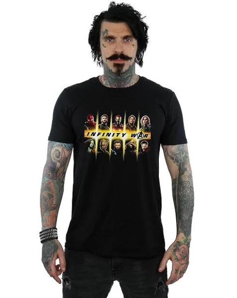 Marvel Mens Avengers Infinity War Team Lineup T-Shirt (Black) (M)