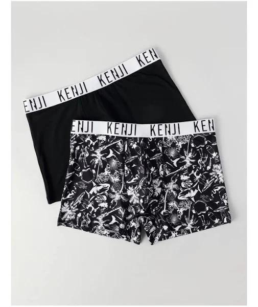 Kenji 2 Pack Fashion Fastdry Trunks Outta This World in Black S