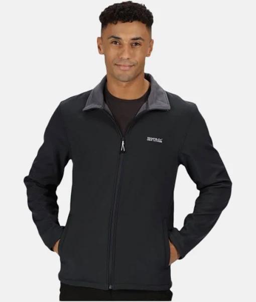 Regatta Mens Cera V Wind Resistant Soft Shell Jacket Black S