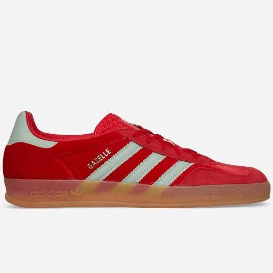 adidas-Gazelle Indoor Shoes-Women-Better Scarlet / Hazy Green / Gum-7