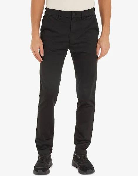 Calvin Klein Satin Stretch Slim Chino in Black 34/32