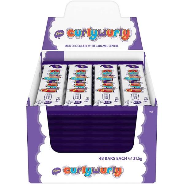 Cadbury 48pc 21.5g Curly Wurly Milk Chocolate Caramel Confectionery Choco Bar