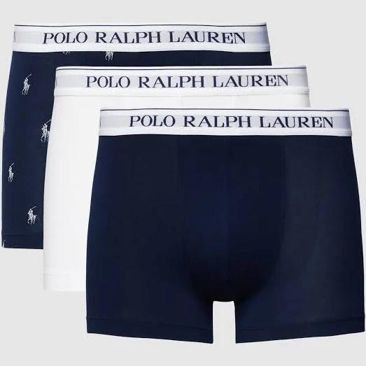 Ralph Lauren Stretch Cotton Classic Trunk 3-Pack Navy/ White