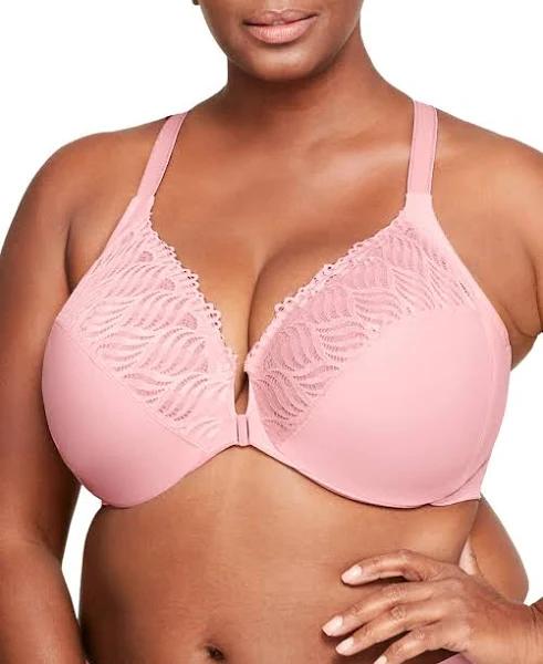 Glamorise Front-Closure T-Back Wonderwire Bra - Blush - 24DD