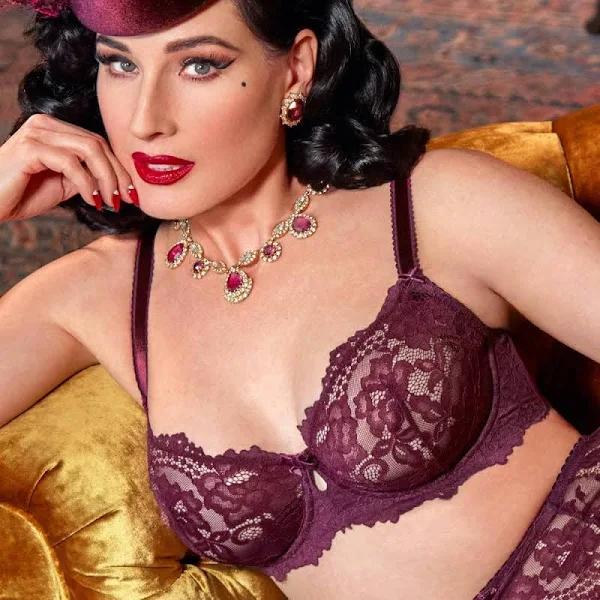 David Jones Dita Von Teese Cora Underwire Bra in Bordeaux, Size 10C