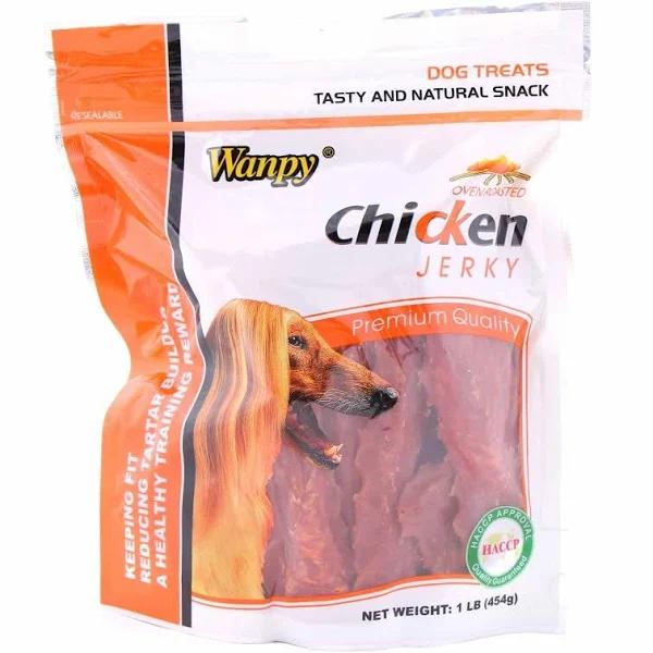 Wanpy Dry Chicken Jerky Dog Treats - 454g