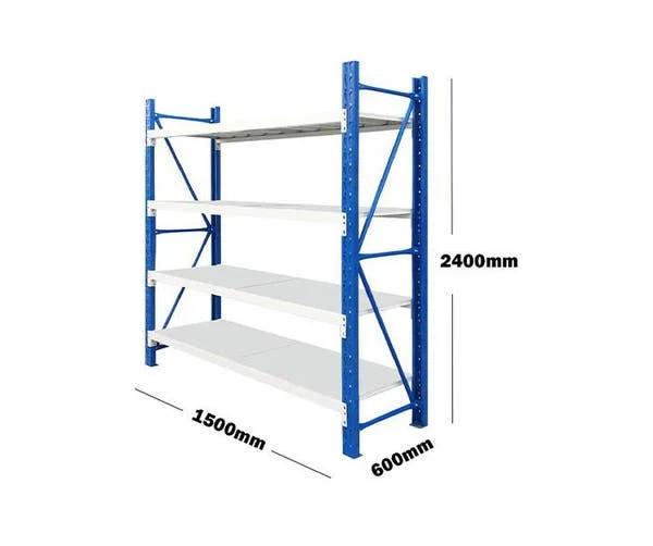 Skyteck Heavy Duty Metal Shelving For Garage Racking Storage Shelving 1.5m x 2.4m x 0.6m Blue & White