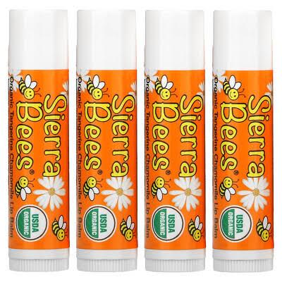 Sierra Bees Organic Lip Balms Tangerine Chamomile 4 Pack .15 oz (4.25 g) Each