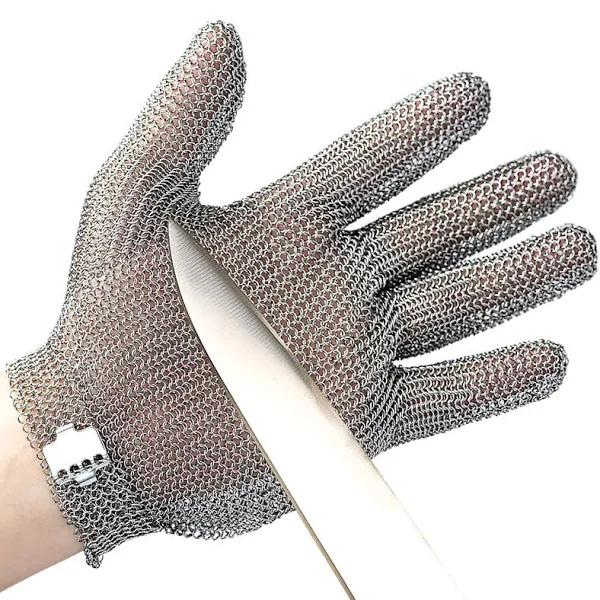 Schwer Cut Resistant Stainless Steel Mesh Gloves For Food Handling, Meat Processing Butchers Slicing Chopping Restaurant Work Safety(M)