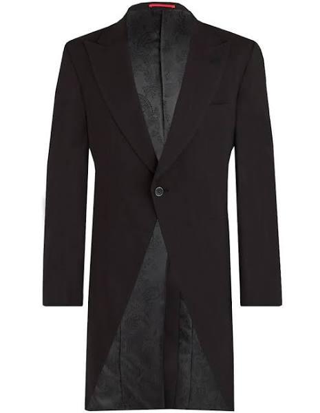 Dobell Black Herringbone Morning Tailcoat