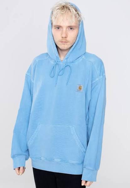 Carhartt WIP Hooded Nelson Sweat - Piscine Garment Dyed - S - Men