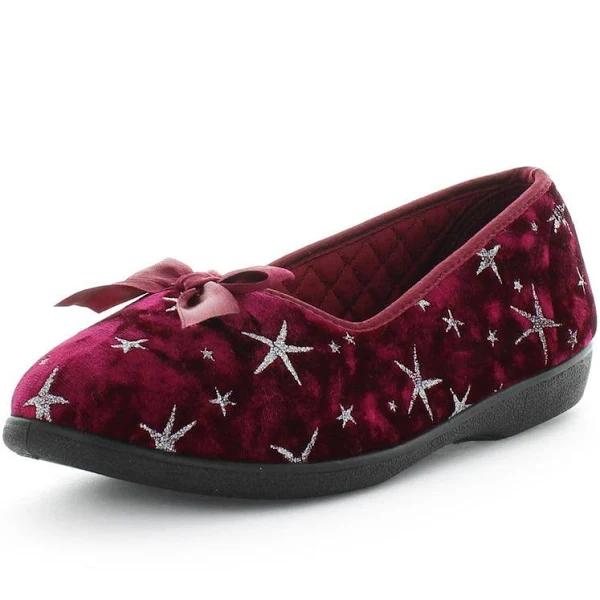 New Panda Emilyn Silk Slippers Womens Comfy Ballet Bow Detail Slip On