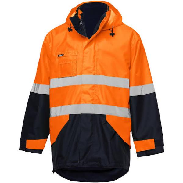 KingGee Workwear - 4-in-1 Waterproof Jacket - Orange/Navy - 4XL