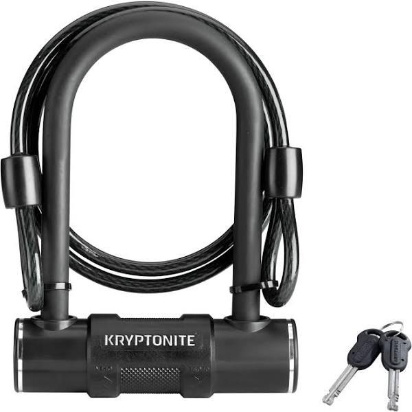 Kryptonite Bike U-Lock With Braided Steel Cable, High Security Anti-theft Bicycle U Lock, 12mm Shackle and 8mm x4ft Length Security Cable With Keys