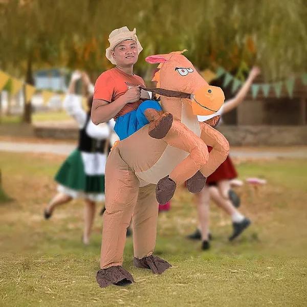 Cowboy Fancy Dress Inflatable Suit - Fan Operated Costume