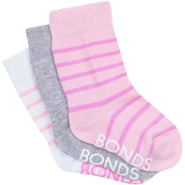 Bonds Baby Stay On Crew Socks 3 Pack Size: 1-2 Years