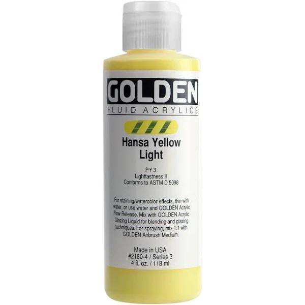 Golden : Fluid : Acrylic Paint : 119ml (4oz) : Hansa Yellow Light