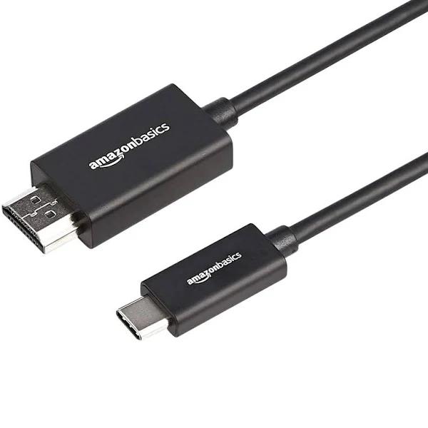 Amazon Basics Premium Aluminum USB-C to HDMI Cable Adapter 60Hz, Black