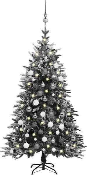 Artificial Christmas Tree LED&Ball Set&Flocked Snow 120cm PVC&PE