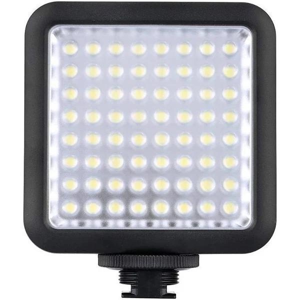 Godox LED64 Portable & Dimmable Continuous On Camera LED Panel Video Light for DSLR Cameras & Camcorders, 5500K-6500K Color Temperature