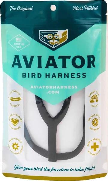 The Aviator Large Bird Harness & Leash - Black