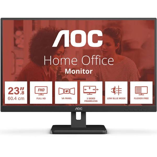 AOC 24E3UM 60.5 cm (23.8") 1920 x 1080 Pixels Full HD Black