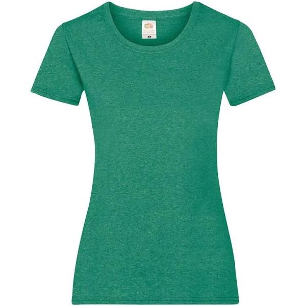 Fruit of The Loom Ladies/Womens Lady-Fit Valueweight Short Sleeve T-Shirt Retro Heather Green 2XL