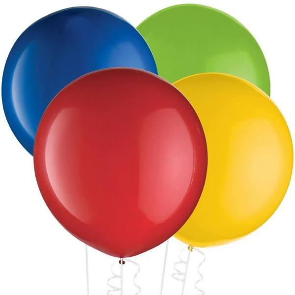 Latex Balloons 60cm 4 Pack Assorted