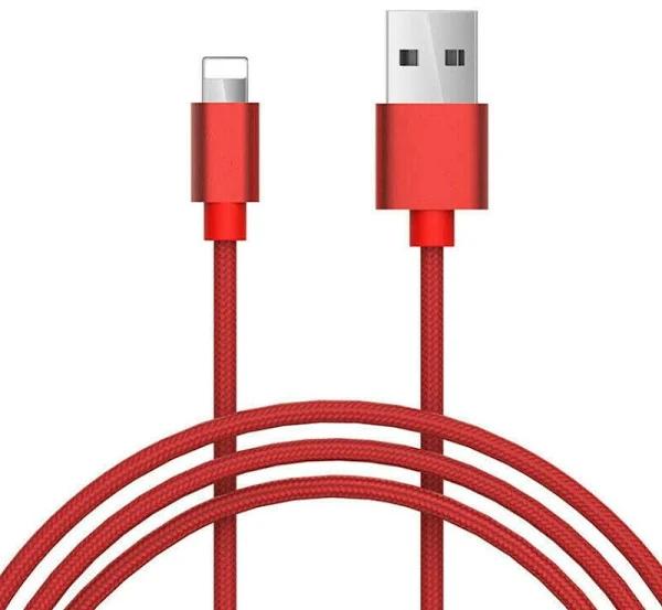 for Apple iPhone iPad 1m 2m 3M Fast Charge Lightning to USB Charger Cord & Data Sync Cable 2m / Red