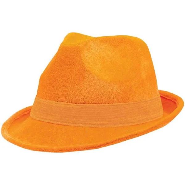 Fedora Hat Velour Orange