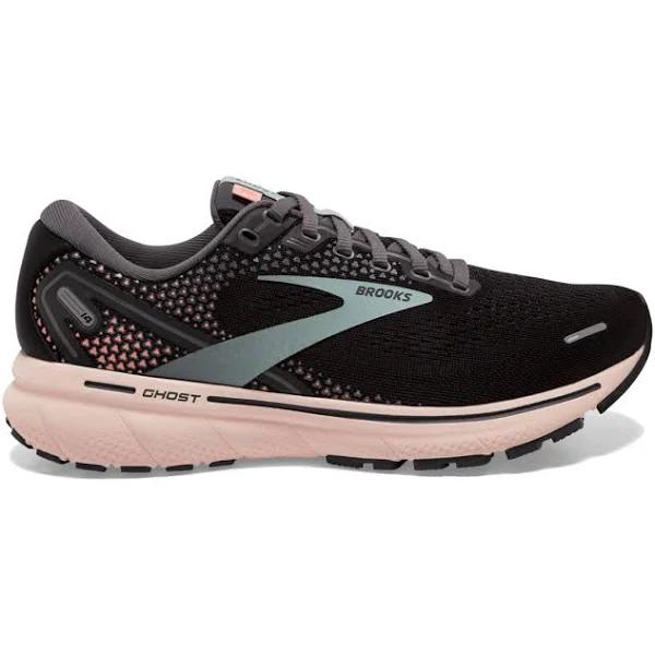 Brooks Women's Ghost 14 D Wide Running Shoes - Black Pearl/Peach US Size 11 - AfterPay & zipPay Available