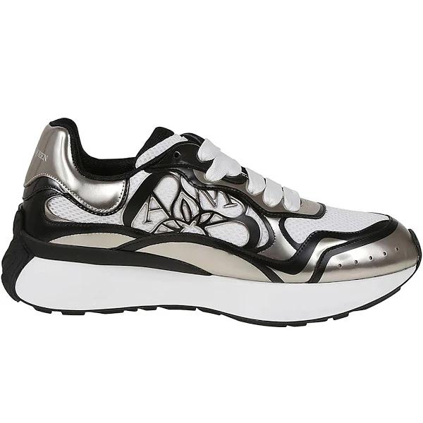 Alexander McQueen | Men Sprint Runner Leather Sneakers White/Beige 43