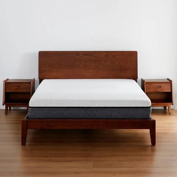 Ecosa Solid Timber Bed Base - Super King Wooden Bed Base - Walnut Colour