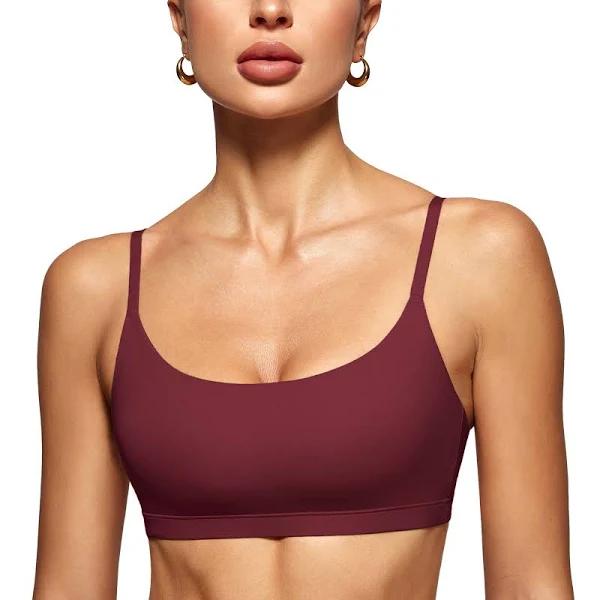 Scoop Neck Cami Bralette Dark Red / M