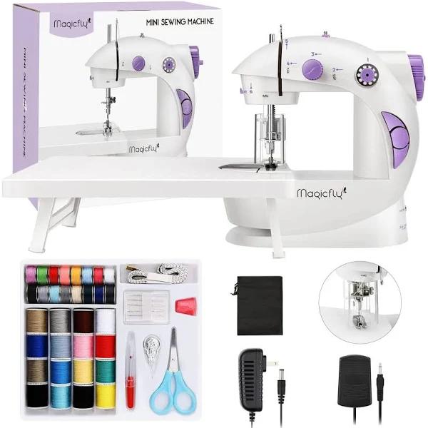 Magicfly Mini Sewing Machine For Beginner, Dual Speed Portable Machine With Extension Table, Light, Sewing Kit For Household, Travel