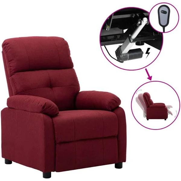 vidaXL - Electric Recliner Chair Fabric - Wine Red