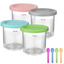 Containers Replacement For Ninja Creami Pints and Lids - 4 Pack, 16oz Cup Compatible With Nc301 Nc300 Nc299amz Series Ice Cream Maker, Bpa Free