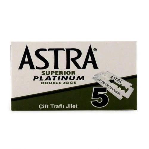 Astra Superior Platinum Double Edge Standard Razor Blades - Pack of 5