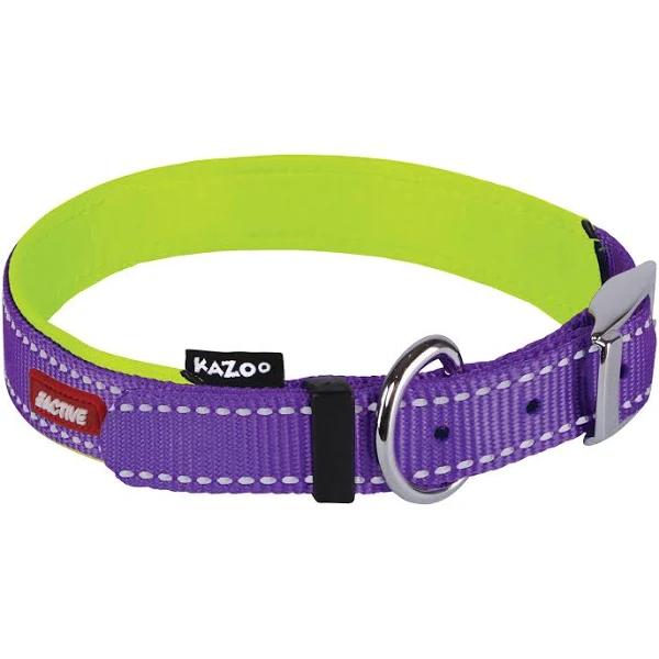 Kazoo Active Nylon Collar Purple Lime Medium