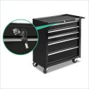 Giantz 5 Drawer Mechanic Tool Box Storage Trolley - Black