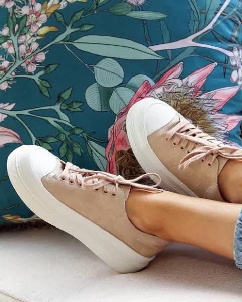 Just A Dream Croc Leather Sneaker - Blush 6AU by Belle & Bloom