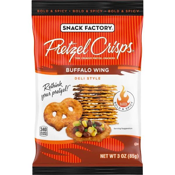 Snack Factory Pretzel Crisps Buffalo Wing On-The-Go Bag, 3 oz